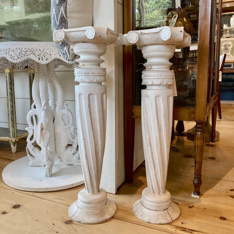(SOLD) Intricately Carved Solid Wood Column Pedestal or Stand ...